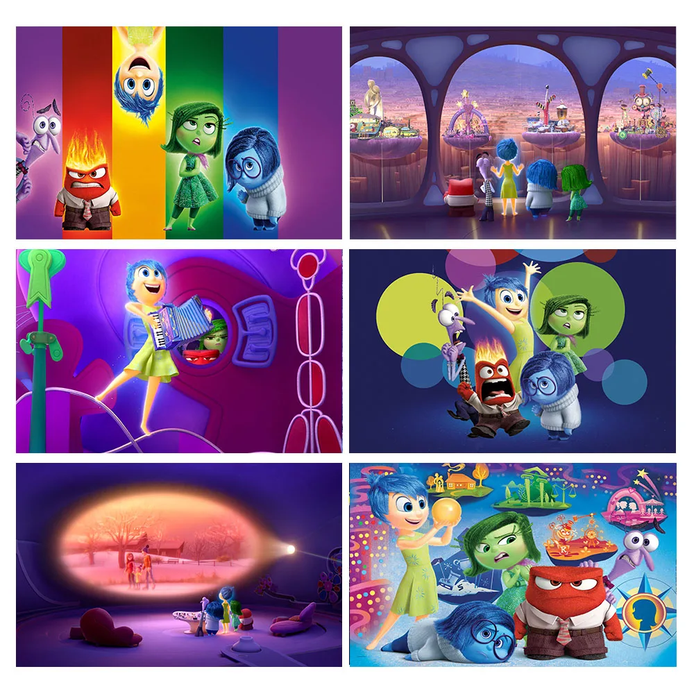 Colourful Inside Out Photography Backdrop Pixar Kids Birthday Party Decoration Background Booth Photo Supplies - Inside Out Plush