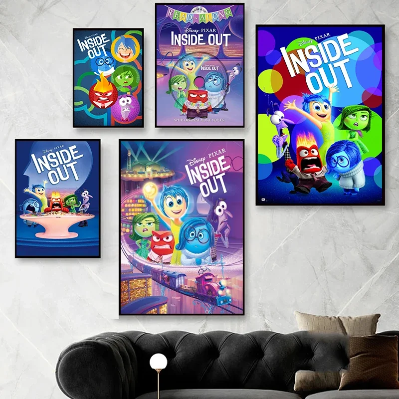 Disney Inside Out Canvas Painting Wall Art Pixar Animation Posters and Prints for Kids Bedroom Living 1 - Inside Out Plush